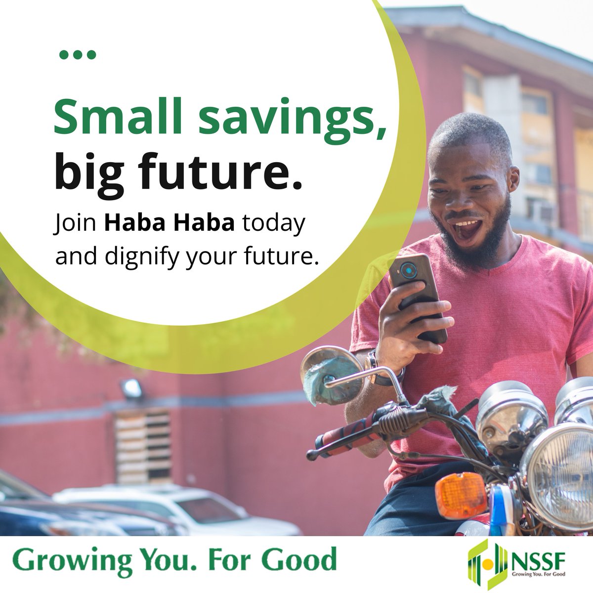 NSSF_ke's tweet photo. Whether you're Jua Kali, a Mama Mboga, or in the mitumba business, NSSF's Haba Haba lets you save for your future at your own pace. #LeavingNoOneBehind https://t.co/qU8ZFUZDwo