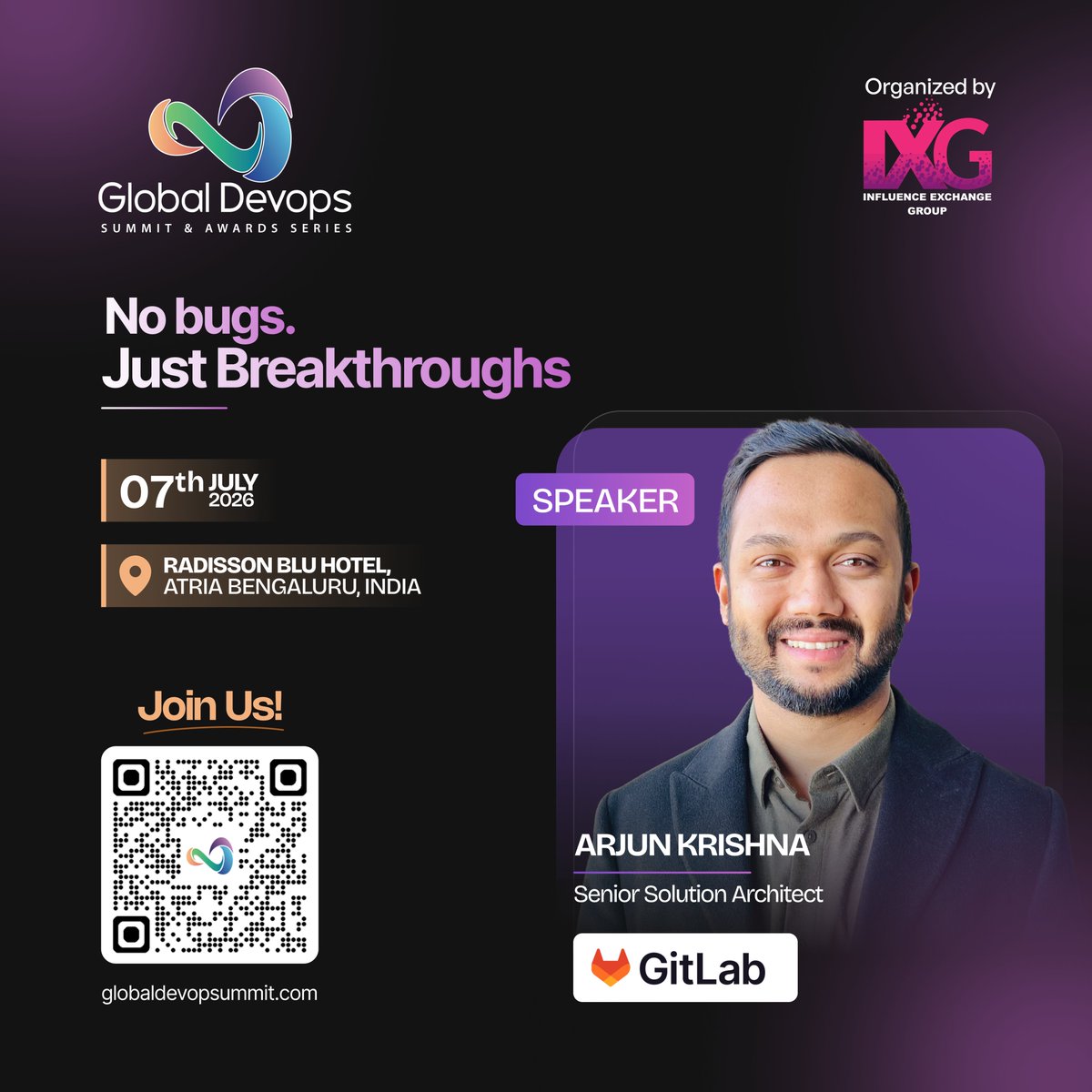 IXG2024's tweet photo. "Productivity without guardrails is chaos."
Arjun Krishna, @gitlab, at our #ixgdevops2026
🎟️https://t.co/G0ewxgTRTt
#ixgdevopsseries #ArjunKrishna #GitLab #DevSecOps #AIinDevOps #GCC #ModernSoftwareDelivery #SilverSponsor #DevOps2026 https://t.co/w43ksolu73