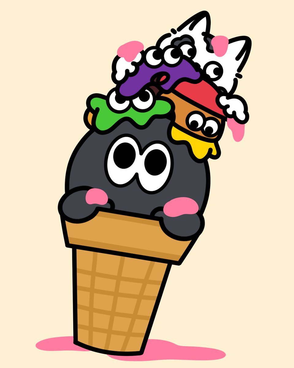 m915n's tweet photo. ジメッとした日はアイス🍨

#アイスクリームの日 
#インクモ https://t.co/FRnM6to2Yu