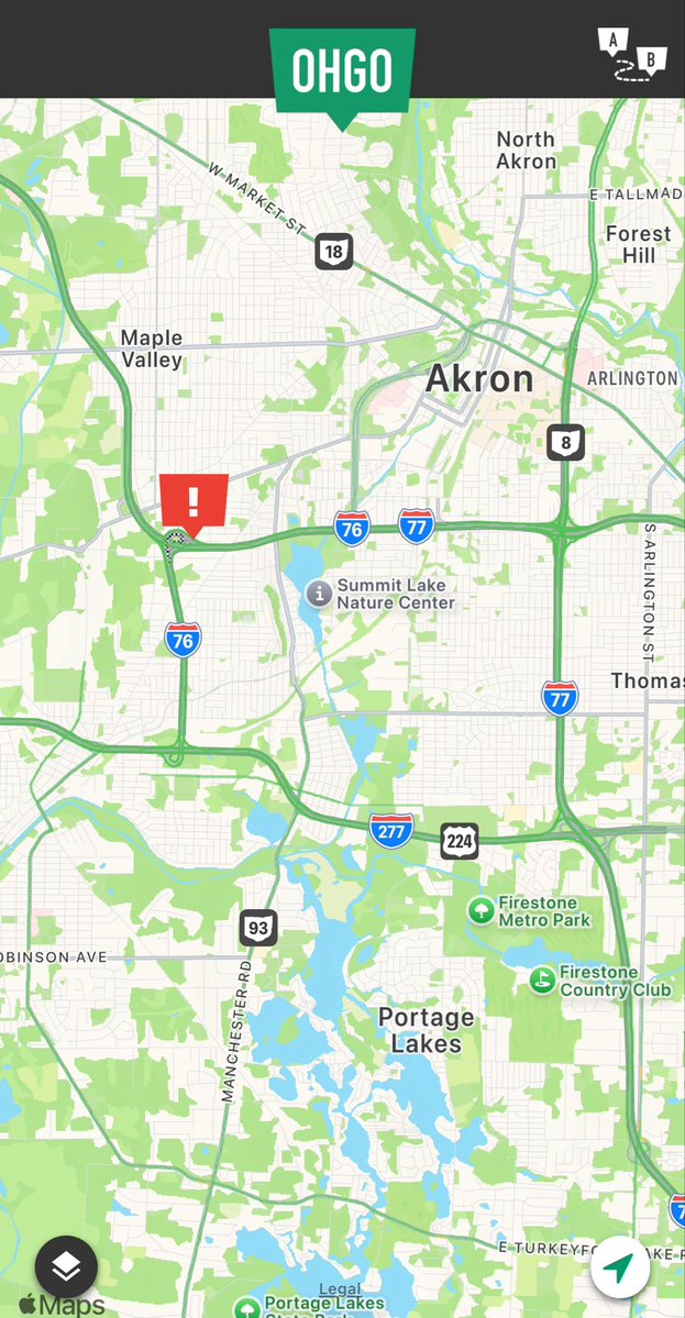 ODOT_Akron's tweet photo. SUMMIT COUNTY: The ramp from I-77 north to the I-76 west/Kenmore Leg is closed due to a crash. Motorists are advised to avoid this area. https://t.co/VQ4THtNHGO