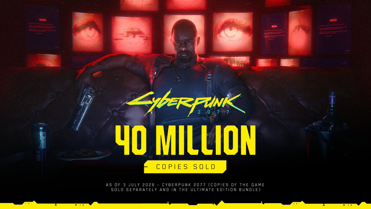 CyberpunkGame's tweet photo. Night City population: 40 million dreamers 🌃

Thank you all for helping us reach this amazing milestone! 💛 https://t.co/ZdrnbnbLfn