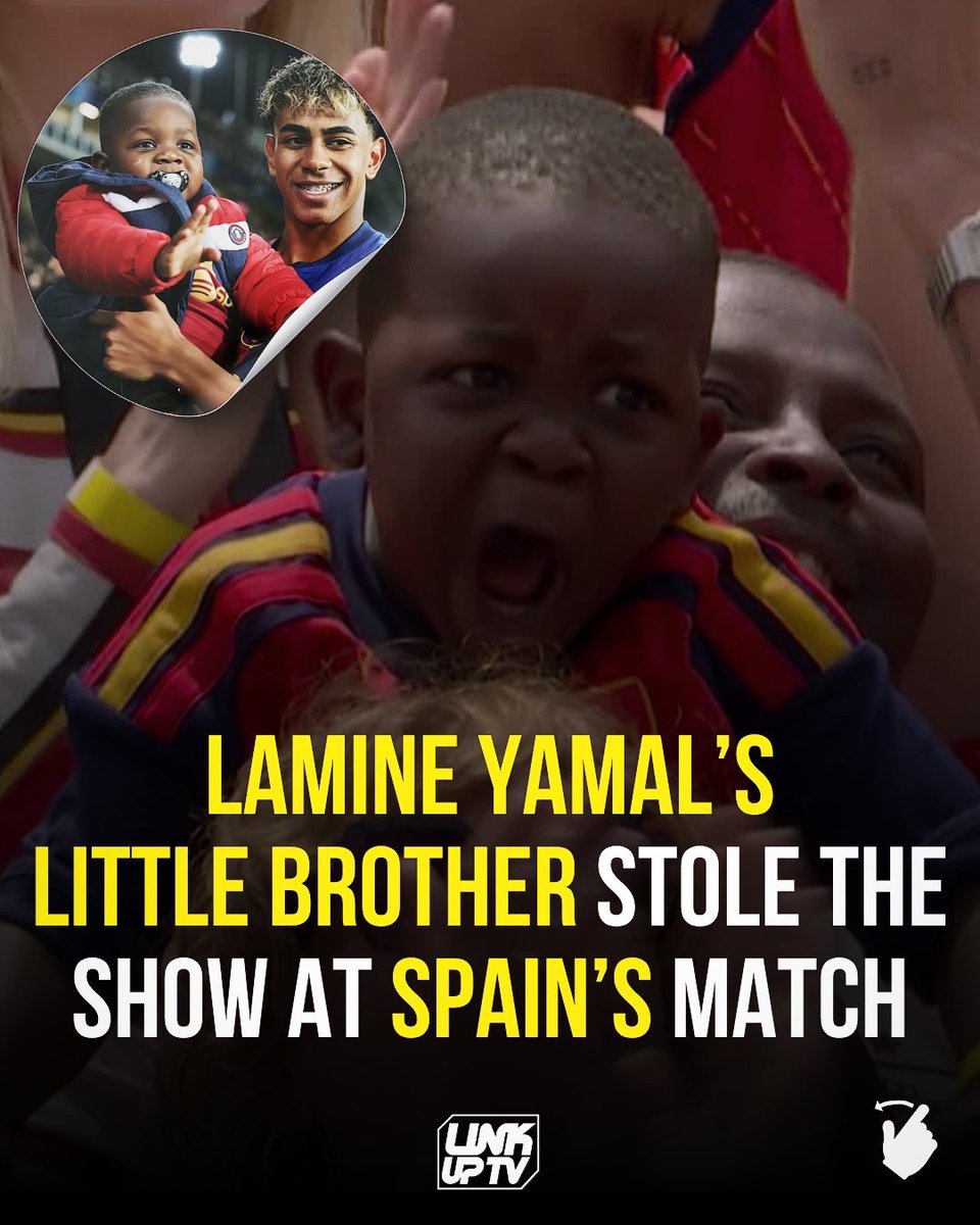 linkuptv's tweet photo. Energyyy 😅🫶⚡️Lamine Yamal’s little brother Keyne Yamal celebrating after Spain scored their third goal against Austria yesterday https://t.co/JKv7vchUOl