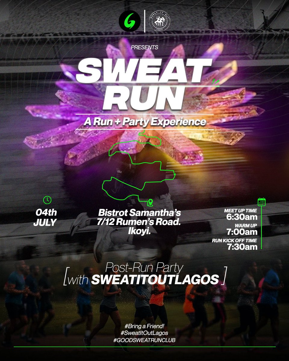 goodsweatrunclb's tweet photo. SWEAT RUN. Saturday, 4th July.

See you!

Register to attend. ⚡️

And bring your run dancing shoes 🤭

https://t.co/LFACql64qM https://t.co/jlkISn1GIs