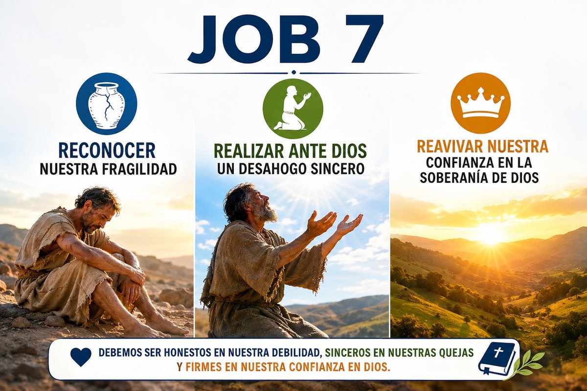 brunoraso's tweet photo. Reconocer nuestra fragilidad, realizar ante Dios un desahogo sincero y reavivar nuestra confianza en la soberanía de Dios.
De la fragilidad humana, al clamor honesto, y a una fe que, aunque herida, sigue confiando en Dios. #Job7 #rpSp (imagen IA)
👉 https://t.co/eLcO6TpZkU https://t.co/dzNlyLaAUY