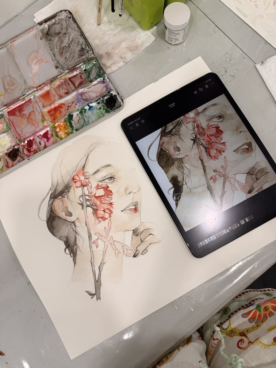 kinberry__'s tweet photo. Practice session - really love this style so trying to learn the painterly watercolour style

Original artist: https://t.co/1QswafrKka

#artmoots #watercolor https://t.co/kzLlzst7A9