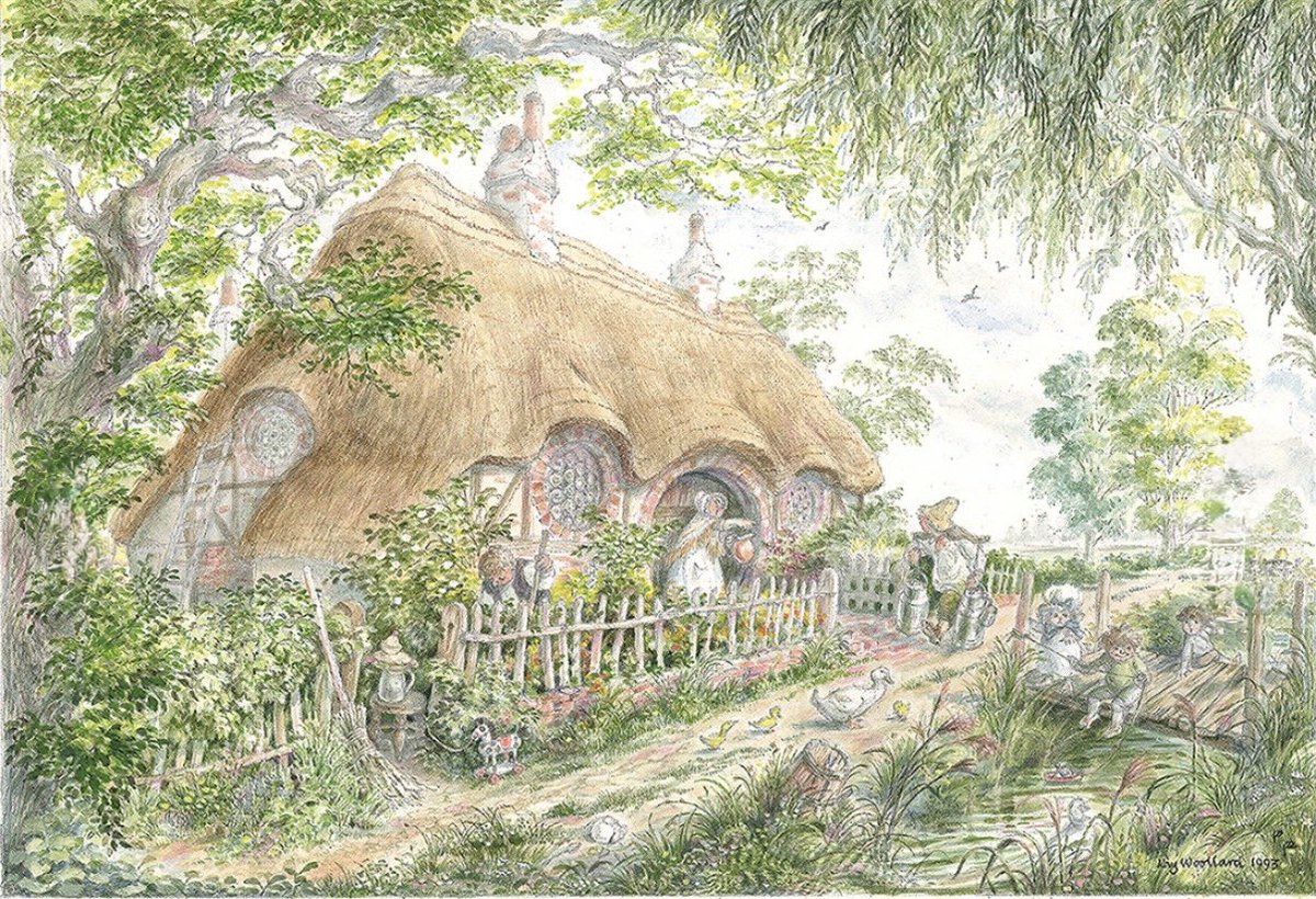 TolkienWorldG's tweet photo. Born on this day in 1924, Kay Woollard (1924–2008) was a British artist best known to Tolkien fans under the pen name Dora Baggins.

Her distinctive illustrations appeared in publications including Amon Hen and Beyond Bree, where her warm, characterful depictions of the Shire and its Hobbits became beloved by generations of readers. 

Just some of her artwork: