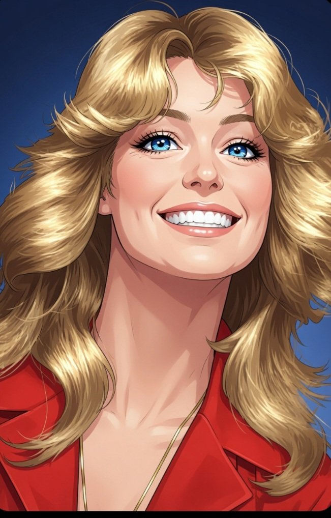PetesTruth1's tweet photo. Who would be your choice of actor/actress/singer/sportsperson to be changed into an anime character ?

Farrah Fawcett is next, requested by @SteveWi54640116 🙂 https://t.co/k84ymqRTIB