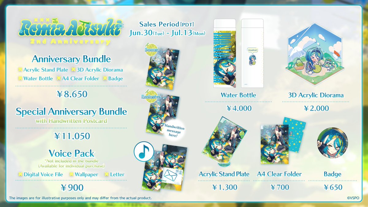 VSPO_EN's tweet photo. 【⌛️Ending in 3 Days⌛️】
Remia Aotsuki’s Anniversary merchandise pre-order is ending in 3 days!🔋🔭
Don’t miss out on the special bundle, either!

🔽Purchase Link
https://t.co/ZdKvkYbWxg

🔽Sales Period
【PDT】Jul. 13th, 11:59 PM
【CEST】Jul. 14th, 8:59 AM
【JST】Jul. 14th, 3:59 PM

#VSPOEN_STORE