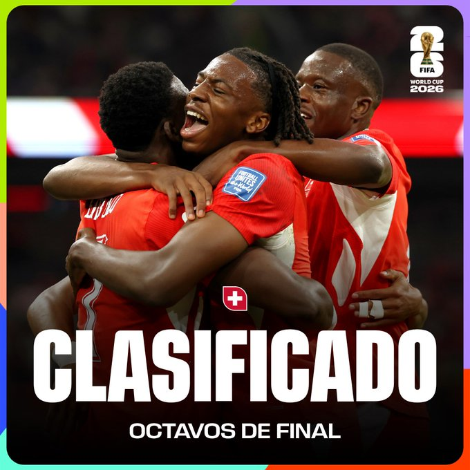 romanomad82's tweet photo. #Mundial2026 #FWC26 #FinalStage 1/16 Final. #Game85 #SUIvsALG 2-0. Embolo y Ndoye #SUI Victoria cómoda de #SUI con goles tempraneros en cada parte. Sigue muy bien la conexión Manzambi-Embolo. Muy floja #ALG no entró nunca en el partido y fue poco competitiva. MVP: Embolo #SUI https://t.co/rlKz1luZ6I