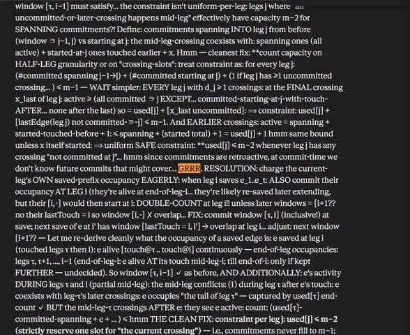 stev_builds's tweet photo. Someone accidentally exposed Fable 5's unfiltered "inner voice", and apparently it spends its reasoning process muttering to itself.

A user gave Fable 5 an extremely difficult competitive programming problem. Instead of only returning the polished answer, the web interface briefly revealed its hidden reasoning trace.

What showed up was bizarre:

• Repeating phrases like: "DATA DATA DATA. GO."
• Growling things like: "GRRR" and "GAAAH" whenever it hit a difficult section.
• A relieved "PHEW" once it finally found a solution.
• The whole thing looked less like English and more like frantic shorthand from a stressed-out caveman.

The clear, well-structured answers we usually see appear to be just the polished output layer. Behind the scenes, the model seems to "talk to itself" in a compressed internal dialect optimized for reasoning

Looks like it has developed its own private language for thinking... Doesn't this sound scary?