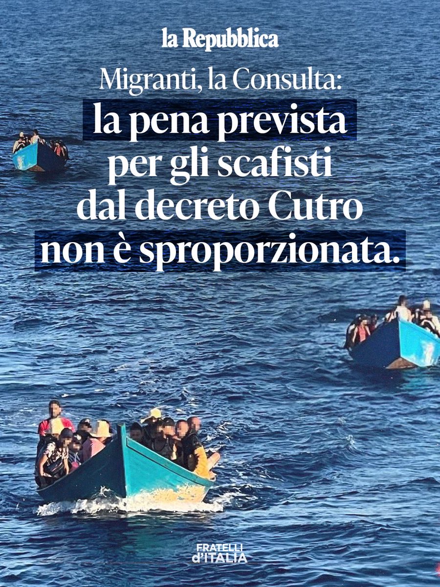 FratellidItalia's tweet photo. Prosegue con determinazione la nostra politica contro l’immigrazione clandestina e gli scafisti che lucrano sulla pelle delle persone più vulnerabili. https://t.co/L3tTqlFgE9