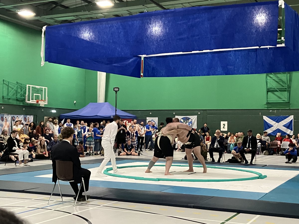 JapanScotland's tweet photo. 📰 On Saturday 27th June, Consul General Katsutoshi Takeda attended the European Sumo Championships 2026 at the University of Stirling Sports Centre.

Read the full article on our website or other SNS channels! https://t.co/dkBVLqlyTO