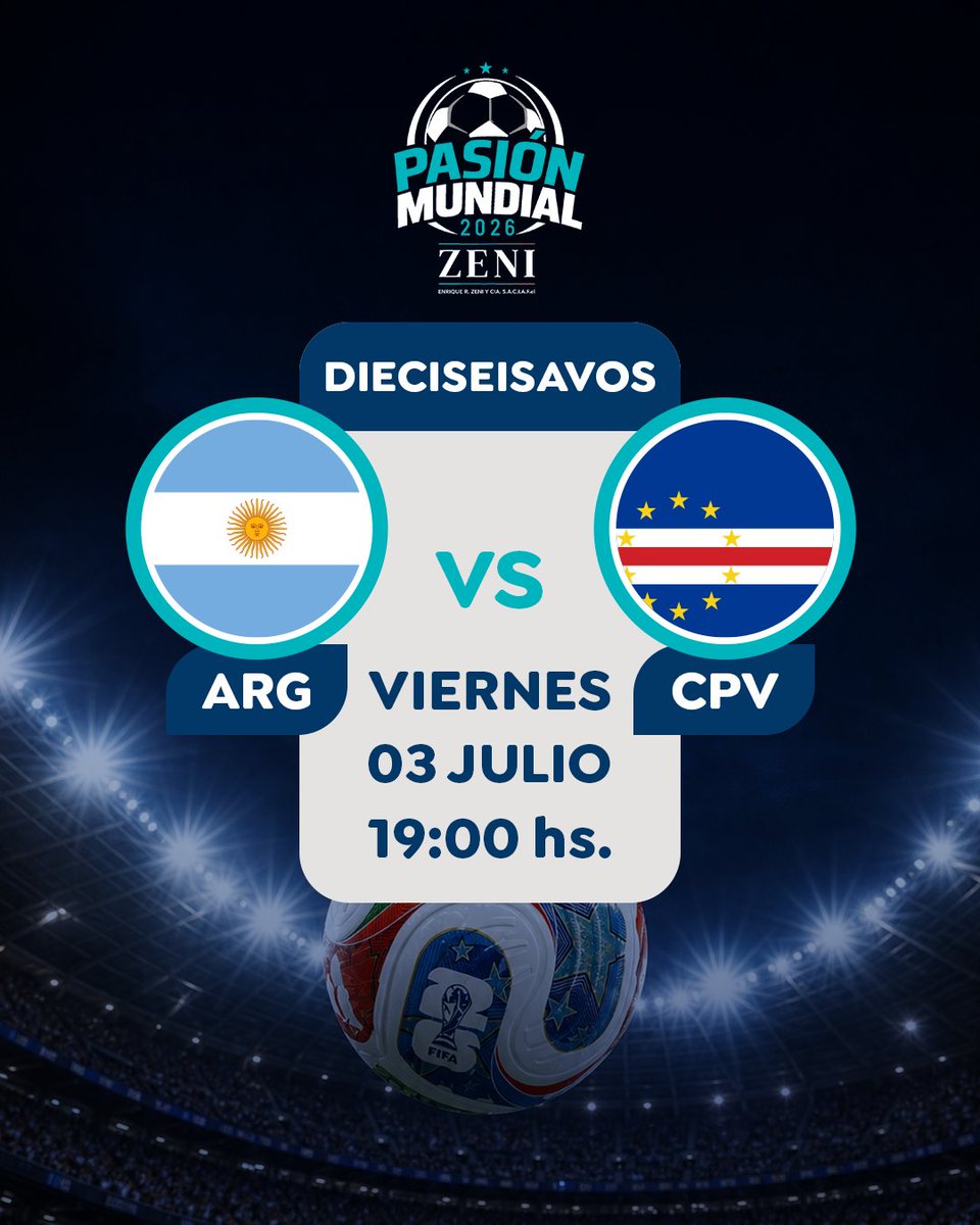 ZeniPasion's tweet photo. Último día de Dieciseisavos y Argentina cierra la ronda. 🇦🇷🔥
Eliminación directa, puntos que valen más.
Cargá tu pronóstico antes del pitazo.
📍 15:00hs — Australia vs Egipto
📍 19:00hs — 🇦🇷 Argentina vs Cabo Verde
📍 22:30hs — Colombia vs Ghana
👉 https://t.co/9XDp4xDqhv https://t.co/fi1nFWZIiP