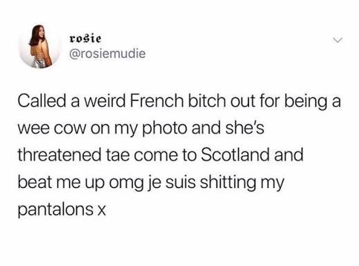 JackWPolitics's tweet photo. I still say je suis shitting my pantalons https://t.co/4jjIlJbyk3
