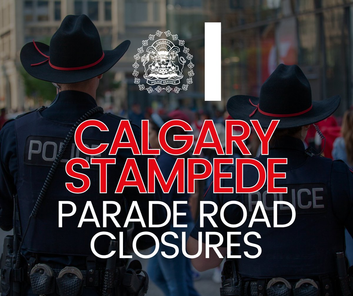 CalgaryPolice's tweet photo. 🤠 Plan to park Downtown for the #StampedeParade? Remember, if you park somewhere that exits onto the roads closed for the parade, you won’t be able to get out until 2 p.m. https://t.co/FsDn7nwjHt
