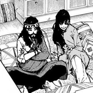 mycompanionmoon's tweet photo. Also nomura really cooked with their designs. Aryudad also having long hair and wearing more jewelry than his wife is great https://t.co/IRsnxQn706
