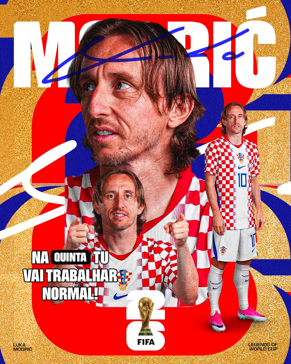 Sabino__A's tweet photo. LEGENDS OF WORLD CUP #5 LUKA MODRIĆ 🇭🇷

Uma série que destaca jogadores que são lendas nessa Copa do Mundo 2026. Seja pela história no futebol, seja pela história em Copas, as lendas merecem um lugar especial. https://t.co/pRSD4uOA81