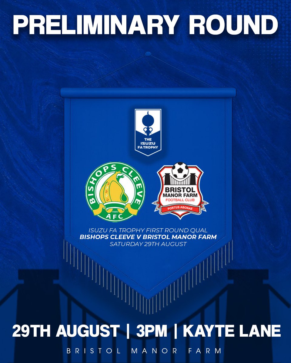 ManorFarmFC's tweet photo. 𝗖𝗨𝗣 𝗗𝗥𝗔𝗪𝗦

The early cup draws have been made

Our campaigns begin:
🏟️ Away to @WindsorEtonFC in the FA Cup
🏟️ Away to @BishopsCleeveFC in the Trophy
🏠 Home to Cleeve in the Youth Cup

Who’s looking forward to our cup runs this season, Farmers?

#UpTheFarm https://t.co/FFQSz64WGS