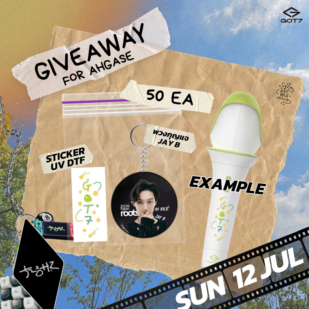 chlrck's tweet photo. GIVEAWAYS 
TAPE ROOTS IN BKK 2026
. Sticker UV DTF + พวงกุญแจ
(แปะที่บง หรือตรงไหนก็ได้ตามความต้องการของทุกคนเลยจ้า)  

📅JUL 12 น้าา สถานที่ จะบอกอีกทีใกล้ๆน้า

มาเจอกันคับ 
#2026tape_roots_bkk #JAYB https://t.co/WBHWbc70we