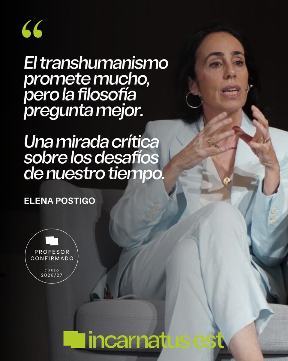 Incarnatus_est's tweet photo. ¿Qué significa ser persona en una época marcada por el mejoramiento genético, la neurotecnología y la IA? En una nueva sesión de Incarnatus est, la profesora @PostigoElena nos invita a reflexionar sobre transhumanismo, filosofía y bioética. https://t.co/2rnwpdJofe