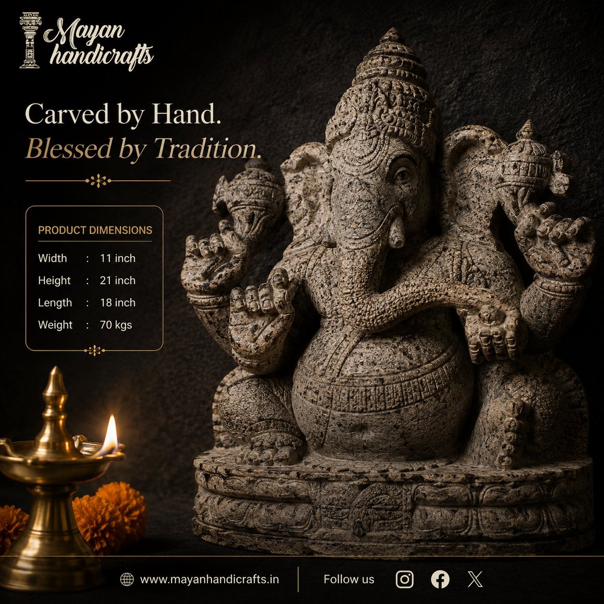 Mayanhandi49656's tweet photo. From raw granite to divine grace. 🐘 

Our hand-carved Vinayagar idols are sculpted in Mahabalipuram by artisans carrying generations of temple craft. 
See the collection → https://t.co/PivlEOhkcY 

#MayanHandicrafts #GraniteArt https://t.co/dTIW9kAzpv