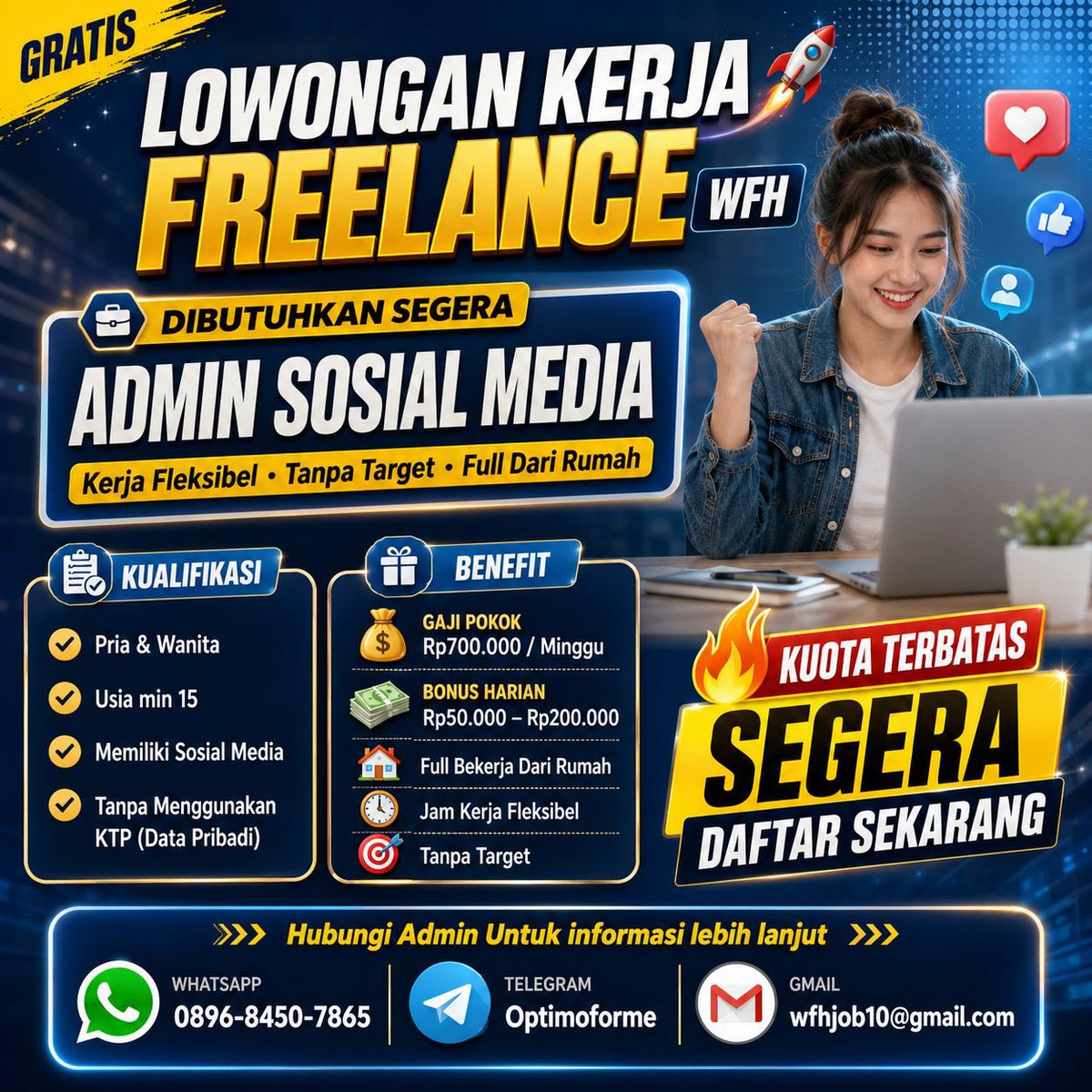 nnattyaaa's tweet photo. aku lagi buka lowongan wfh nihh buat yang lagi nyari nyari bisa dm aku yaaa 
#freelance #zonauang https://t.co/cuOtNDZ6lQ