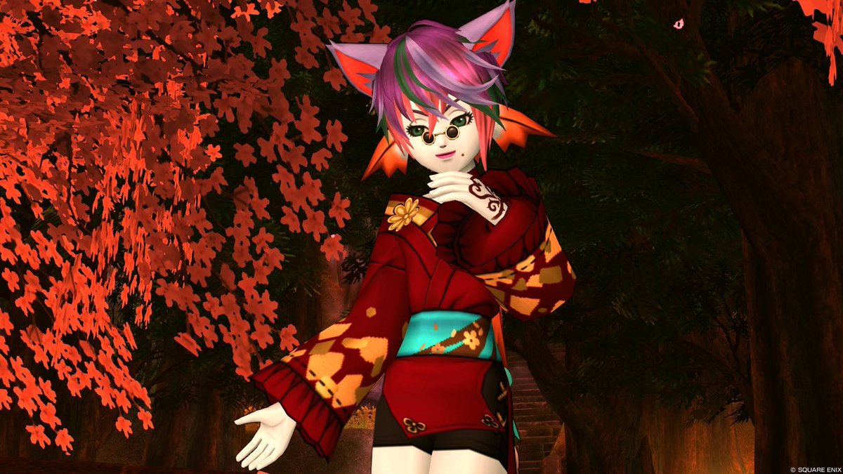 CreaJill_DQX's tweet photo. クレアがウマしっぽ���リボンをゲットしたので、ウマじゃなくてキツネをイメージして作りました。クレアは久々に和装を意識してみたけど、プリティサングラスを着けてみたらなかなかよかったです。
暑い夏の夜に怪談話で出て来そうな狐娘になりましたw
#creastyle https://t.co/ZqTo4lrfmY