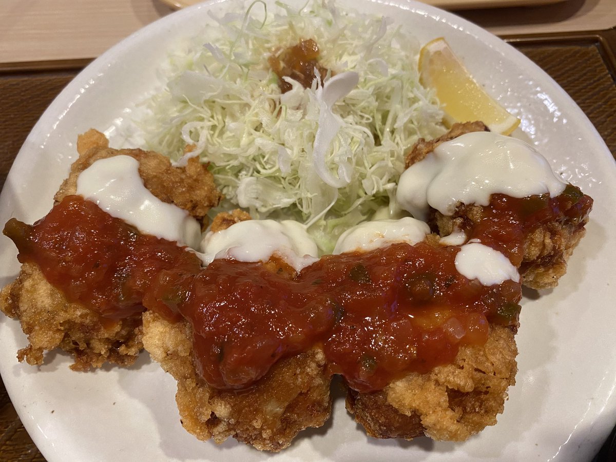 kinnzitou's tweet photo. #から好し定食  #夏辛サルサアンドチーズソース　#ガスト https://t.co/ofEC9zRQP3