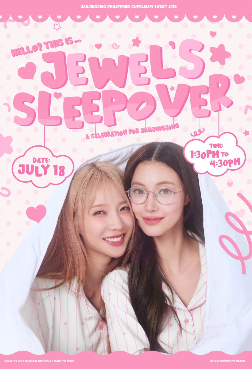 janjingjing_ph's tweet photo. Hey Jewels!!! ❤️🩷🦊🐯

Grab your PJs, stuffed animals, blankets, and pillows, and join us for a cozy cafe afternoon, in our first ever Cupsleeve event! 
 
Let's all play some games, make new friends, chat and have a fun time together.

Spots for this event are limited to 30, because of venue restrictions. Due to this, we also unfortunately won't be able to accept walk-ins.

Attached is our registration form, and we kindly ask that you read the details of our event post before registering. Hope to see you there!! <33

Registration form: https://t.co/6GkgIefcBA

#hellothisisjewelssleepover