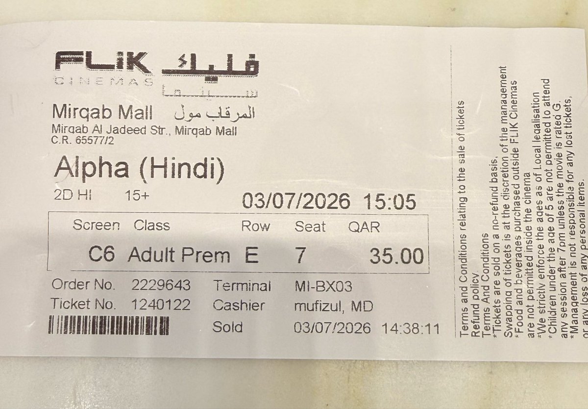 ShareBazaarBull's tweet photo. @aliaa08  Just for you going to watch  #Alpha  @yrf  
After movie I will give honest review .  

As of now I can see all people going for #Alpha &amp; #sheepdetectives  @sharvarijoshi10 @iHrithik @thedeol @AnilKapoor 
#Qatar  #Mirqabmall @FlikCinemas #Flikcenema https://t.co/yzzqRaV18v