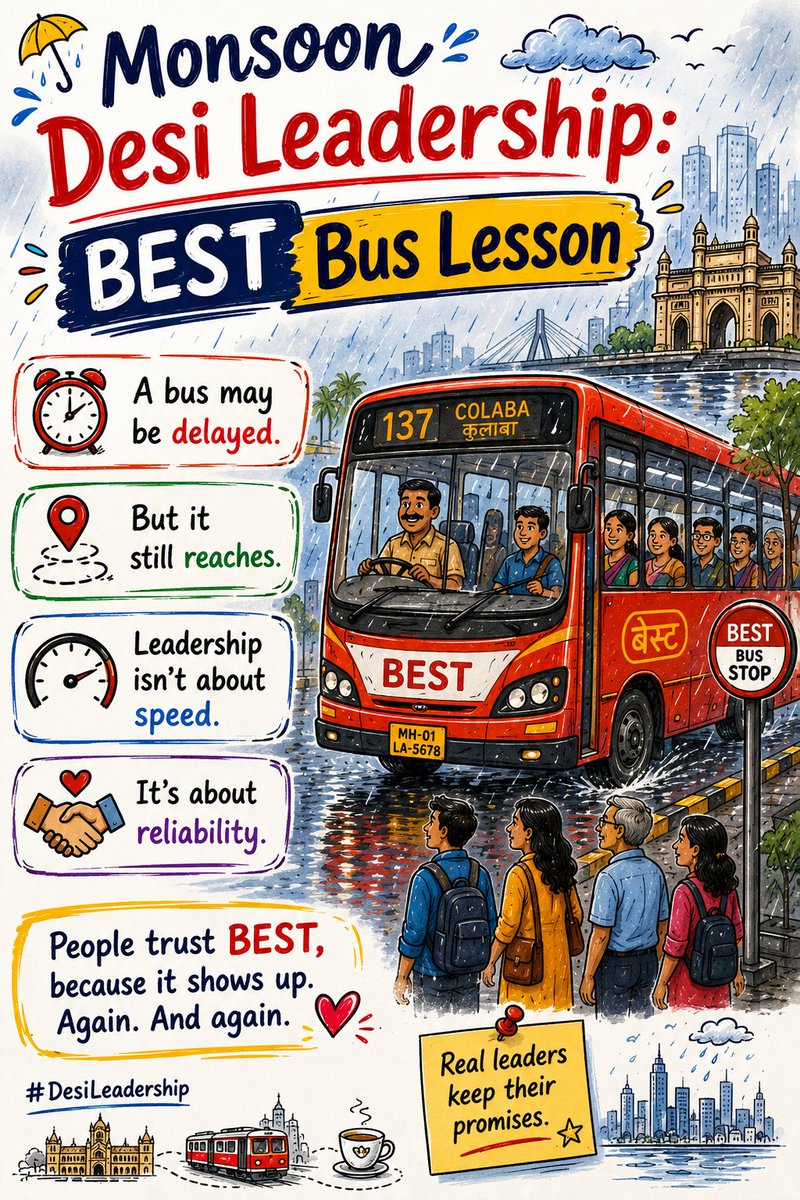 ppragnesh19's tweet photo. #leadership #desileadership #mumbairains #bestbus #mumbaibus https://t.co/YAGHJpVvZ5