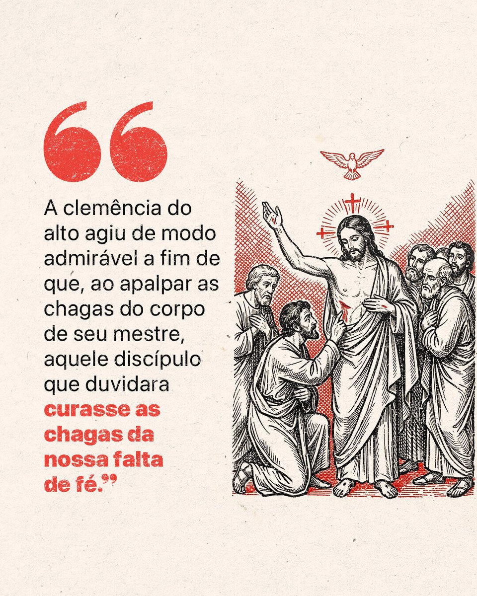 padre_paulo's tweet photo. Como disse o Papa São Gregório Magno, a ausência, a dúvida e a profissão de fé de São Tomé não aconteceram por acaso:

“Pensais ter acontecido por acaso que aquele discípulo estivesse ausente naquela ocasião, que, ao voltar, ouvisse contar, que, ao ouvir, duvidasse, que, ao duvidar, apalpasse, e que, ao apalpar, acreditasse? Nada disso aconteceu por acaso, mas por disposição da providência divina.”

Afinal, “a incredulidade de Tomé foi mais proveitosa para a nossa fé do que a fé dos discípulos que acreditaram logo”.

São Tomé, Apóstolo,
Rogai por nós!