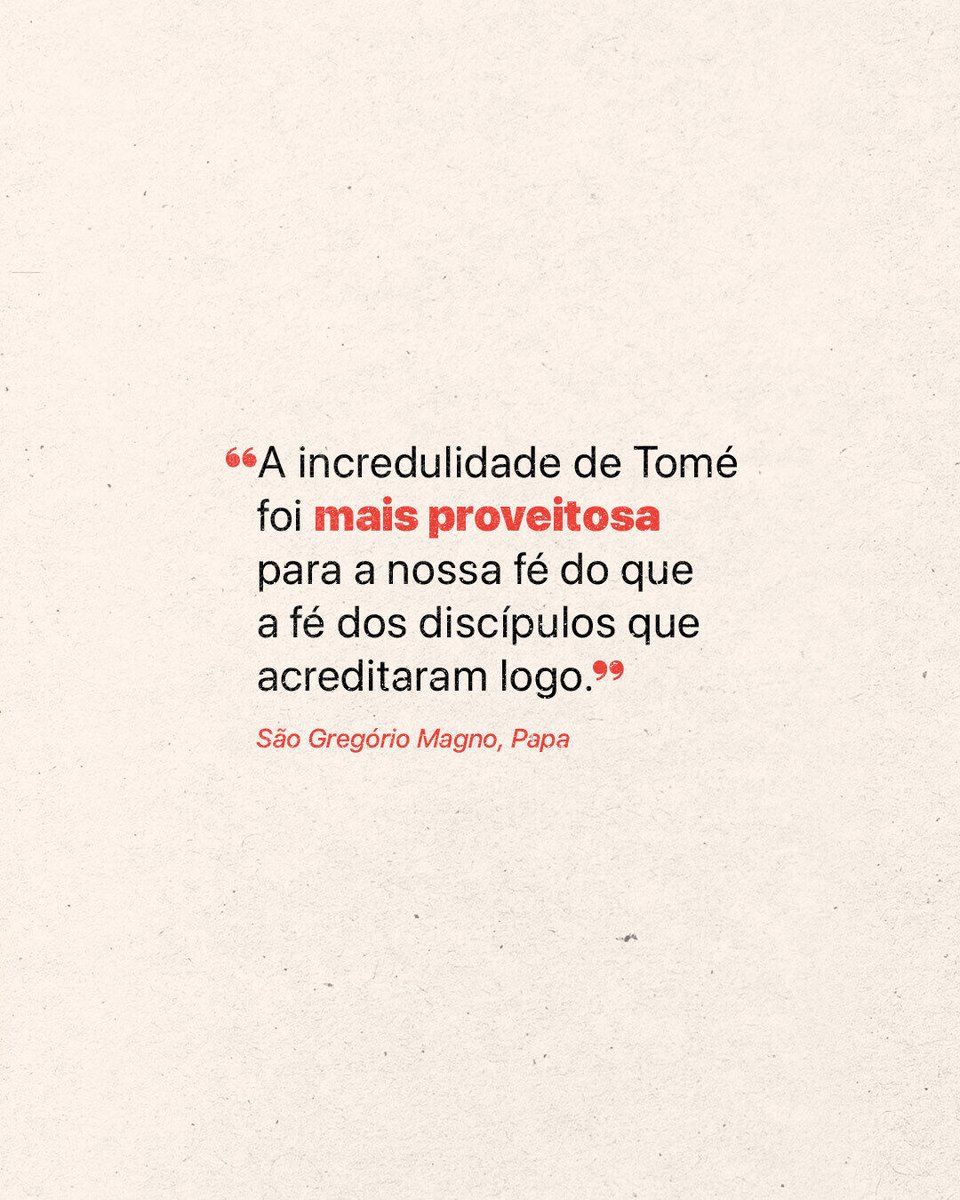 padre_paulo's tweet photo. Como disse o Papa São Gregório Magno, a ausência, a dúvida e a profissão de fé de São Tomé não aconteceram por acaso:

“Pensais ter acontecido por acaso que aquele discípulo estivesse ausente naquela ocasião, que, ao voltar, ouvisse contar, que, ao ouvir, duvidasse, que, ao duvidar, apalpasse, e que, ao apalpar, acreditasse? Nada disso aconteceu por acaso, mas por disposição da providência divina.”

Afinal, “a incredulidade de Tomé foi mais proveitosa para a nossa fé do que a fé dos discípulos que acreditaram logo”.

São Tomé, Apóstolo,
Rogai por nós!