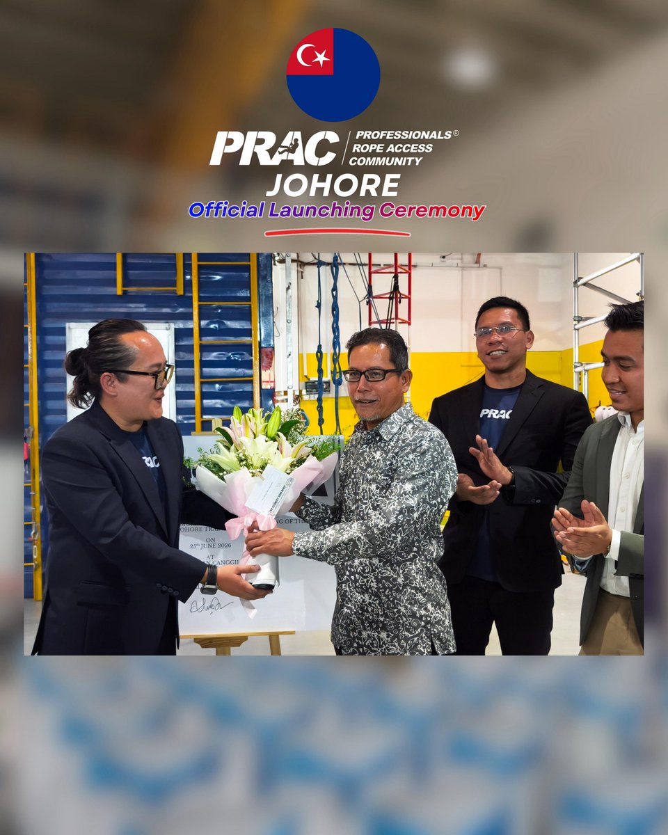 DraggerEngr46's tweet photo. PRAC Johore Training Centre was officially launched on 25 June 2026, together with the Jiaolong Product Launching.

A milestone for WAH, rope access, rescue, PPE inspection and safety competency in Johor.

Thank you to all who joined.

#DraggerEngineering 46 #PRACJohore #Jiaolong https://t.co/FcE41auP5C