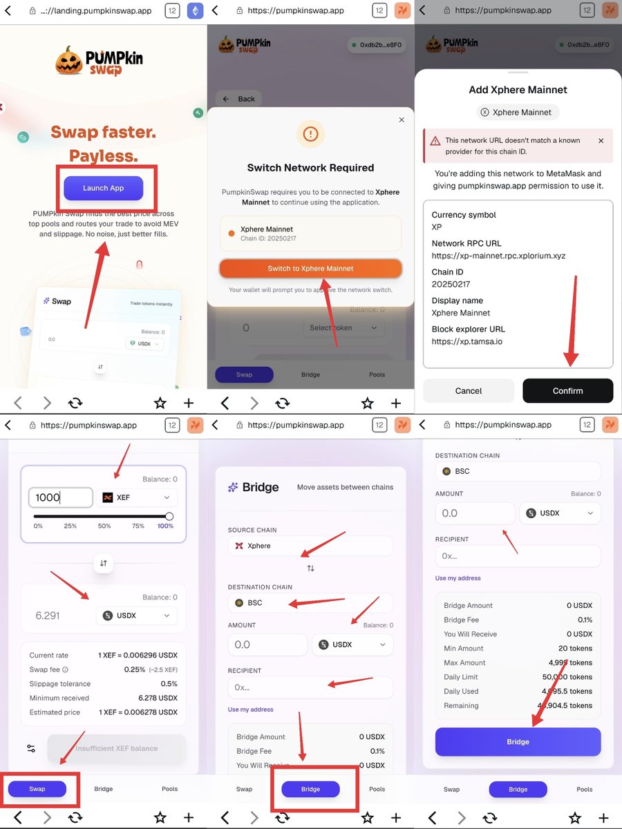 NiSHaLKiTeCH's tweet photo. 🚨 $𝗫𝗘𝗙 𝗖𝗼𝗺𝗺𝘂𝗻𝗶𝘁𝘆 𝗔𝗶𝗿𝗱𝗿𝗼𝗽 𝗨𝗽𝗱𝗮𝘁𝗲!

The Xeffy team has announced that the first Community Incentive Airdrop is expected to arrive within the next few hours. If you're eligible, keep an eye on your wallet and make sure you've already added the Xphere Mainnet.

𝗠𝗮𝗻𝘆 𝗽𝗲𝗼𝗽𝗹𝗲 𝗮𝗿𝗲 𝗮𝘀𝗸𝗶𝗻𝗴 𝗵𝗼𝘄 𝘁𝗼 𝘂𝘀𝗲 𝘁𝗵𝗲𝗶𝗿 $𝗫𝗘𝗙 𝗮𝗳𝘁𝗲𝗿 𝗰𝗹𝗮𝗶𝗺𝗶𝗻𝗴 𝗶𝘁, 𝘀𝗼 𝗵𝗲𝗿𝗲'𝘀 𝗮 𝗾𝘂𝗶𝗰𝗸 𝗴𝘂𝗶𝗱𝗲 👇  

✅ Check your wallet on Xphere Mainnet and confirm your $XEF has arrived.

🔄 To swap:
• Open PumpkinSwap
• Connect your wallet
• Switch to Xphere Mainnet
• Select XEF → USDX
• Confirm the swap

🌉 To bridge:
• Open the Bridge section
• Source: Xphere
• Choose your destination chain
• Enter the amount
• Confirm the transaction

⚠️ You'll likely need a small amount of $XP for gas to send, swap, or bridge your tokens. You can get $XP from a supported exchange or wait while we confirm the exact gas requirement after distribution.

I'll test everything once the airdrop is live and share:
• Exact gas fee needed
• Working swap & bridge steps
• Any issues or fixes
• The easiest way to manage your $XEF

I'll also try to help some community members with gas if possible, so stay active in our Telegram community for updates.

Remember: You don't have to rush. Do your own research and decide whether to hold or use your tokens.

𝗚𝗼𝗼𝗱 𝗹𝘂𝗰𝗸 𝗲𝘃𝗲𝗿𝘆𝗼𝗻𝗲! 🚀

#Xeffy #XEF #Xphere #Crypto #Airdrop