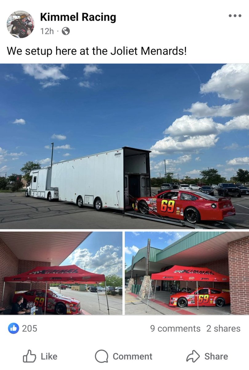 dougp300's tweet photo. @TheMikeBagley @PPistone @Sammy_Agee @SiriusXMNASCAR 

This was yesterday. There were cars and drivers at all the Menards. Joliet, Crest Hill, Morris, Yorkville.... https://t.co/qwb1FCf5UT
