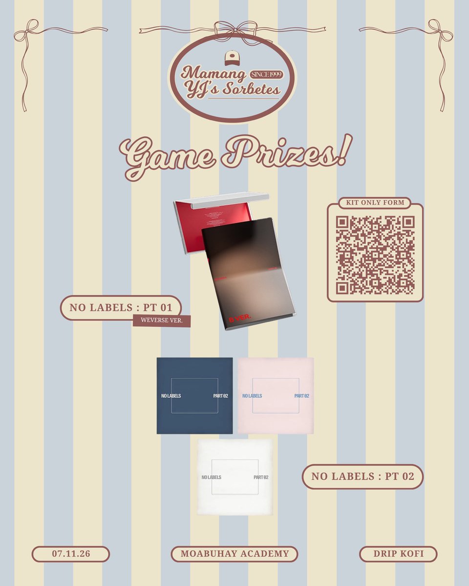 MOAbuhayAcademy's tweet photo. Bumping your feeds with something sweeter than Yeonjun's ice cream! 🍨 flavor of the day: LAST DAY OF REGISTRATION! ⏰💥

🎁 A SWEET SURPRISE: We are adding NO LABELS: PT. 01 and NO LABELS: PT. 02 albums to the menu as game prizes, generously sponsored by @myngzzn and @solera1412! 🫶🏻

Grab your flavor and register before slots close tonight!
🔗 https://t.co/RhMXpgMI10

#MamangYJsSorbetes
#YJfoundherRAYtone