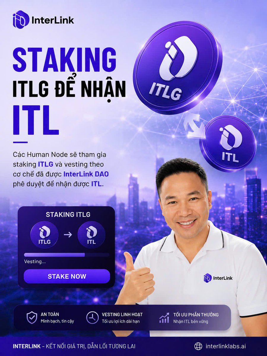 khoa280320's tweet photo. Các Human Node tham gia staking ITLG và vesting theo cơ chế được InterLink DAO phê duyệt nhằm nhận lượng ITL tương ứng, đồng thời góp phần hỗ trợ sự phát triển lâu dài của hệ sinh thái.
#InterLink #ITLG #ITL
#InterLinkSeoulPrivateMainnet https://t.co/rDFBlo1s1r