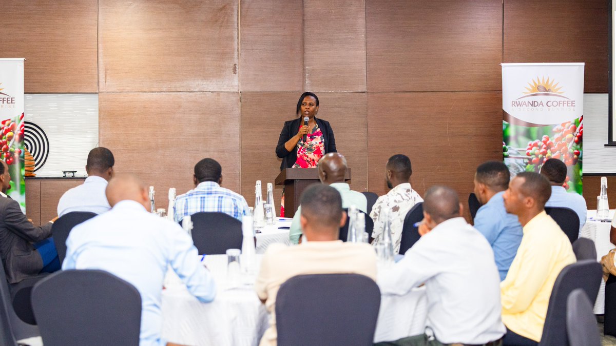 RwandAgriExport's tweet photo. Today, #NAEB convened Coffee Sector Stakeholders Meeting to discuss strategies for strengthening Rwanda's coffee sector through enhanced quality, increased productivity and expanded market access through the #BestofRwanda .

NAEB's Chief Operations Officer @Sanurujeni urged all stakeholders to intensify the efforts and collaboration to drive the sustainable growth and competitiveness of Rwanda's coffee sector.

#RwandaCoffee
