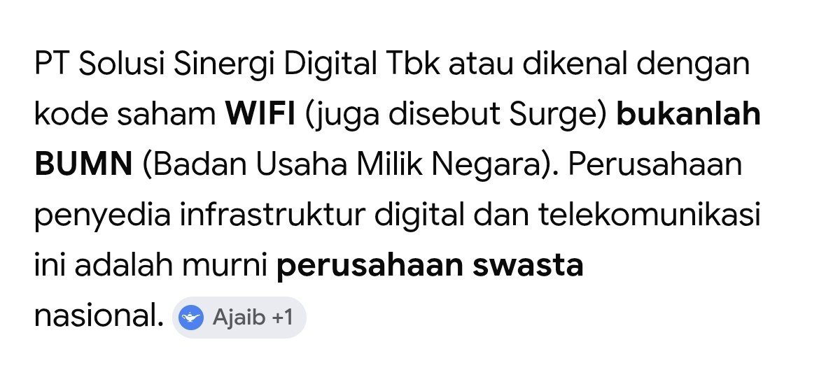 MiskinTV_'s tweet photo. Izin mas @ardisatriawan , setelah saya cek perusahaan tsb adalah perusahaan swasta, bukan BUMN. Kira2 salahnya dimana ya? Kok sampai ada kalimat "Negara Punya Keluarga Dia"

Izin bertanya dengan nada lembut, tolong jangan diblock 🙏 https://t.co/5gvKUqe9mN