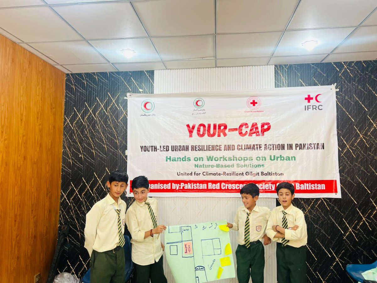 PRC_official's tweet photo. PRCS Gilgit-Baltistan conducted an Urban Nature-Based Solutions Workshop at HSN School Gilgit under YOUR CAP Project, promoting sustainability, climate awareness, and greener urban practices among students.

#PRCS #ClimateAction #NatureBasedSolutions https://t.co/7wSMZKpuFA