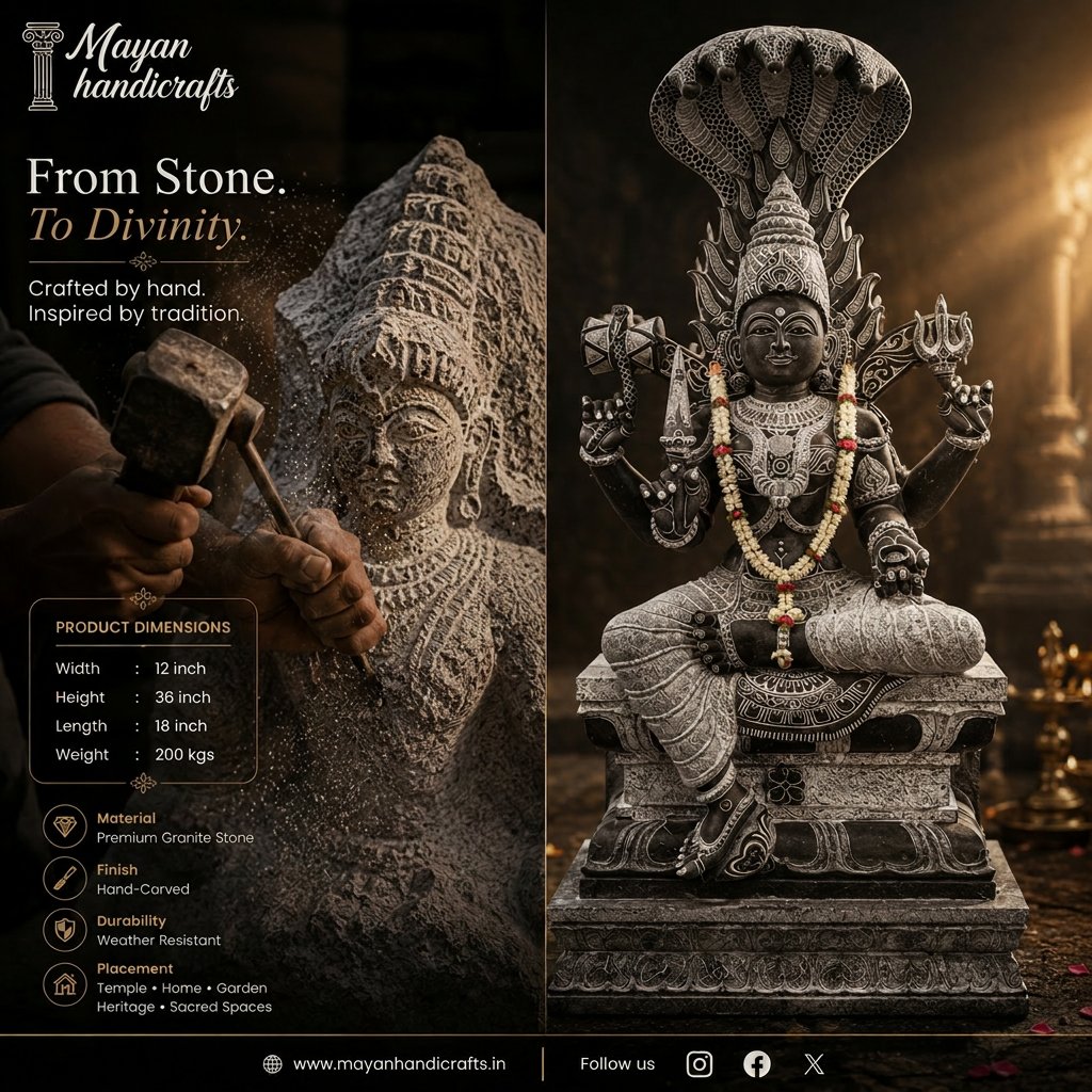 Mayanhandi49656's tweet photo. Weeks of chiseling. Generations of skill.
Zero shortcuts. This is how a block of granite becomes an Amman idol.
🔨 https://t.co/PivlEOgMnq
#MayanHandicrafts #HandmadeInIndia https://t.co/6tut55joCY