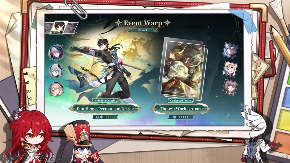 pompomfess's tweet photo. Limited Event Warp Phase 1
Himeko - Nova (5-Star), Sparxie (5-Star), Dan Heng - Permansor Terrae (5-Star), dan Evernight (5-Star)
4-Star: Moze, Hanya, Serval

Limited Event Warp Phase 2
Cerydra (5-Star), Anaxa (5-Star), dan Aventurine (5-Star)
4-Star: Moze, Hanya, Serval https://t.co/WDuzYA0GSp
