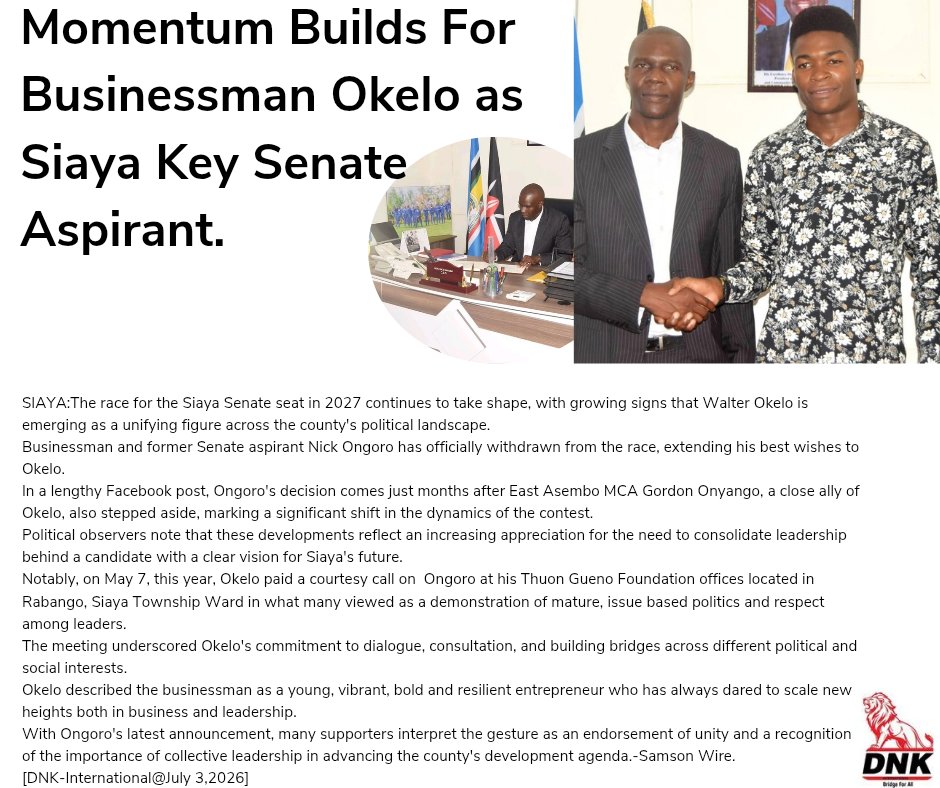 PeaceForumJ's tweet photo. Momentum Builds For Okelo as Siaya  Key Senate Aspirant.

https://t.co/kt1nipQ2oE https://t.co/gsUW1dSL3p
