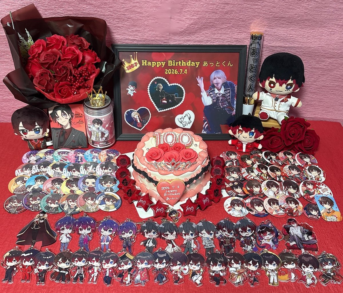 at_mifu's tweet photo. 🍷𝐇𝐚𝐩𝐩𝐲 𝐛𝐢𝐫𝐭𝐡𝐝𝐚𝐲 あっとくん❤️

今年もお祝い出来て幸せです♡
これからも一緒に素敵な思い出を
増やせると嬉しいです！
大好きです❤️
素敵な1年になりますように✨️  
                                                 2026.7.4

#あっとくん  #あっとくん生誕祭2026 https://t.co/ATQhiBcNJV