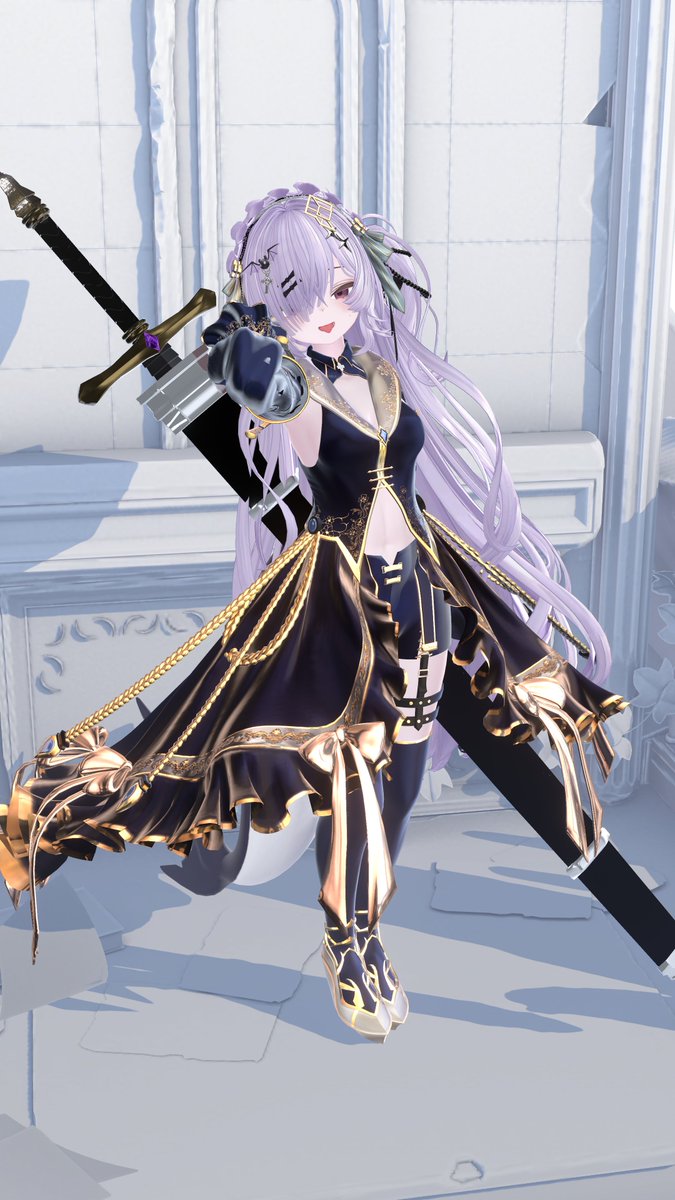 boku_ha_neko's tweet photo. かっこいい大剣のプレゼントキャンペーンやってるよ！
ファンタジー好きならぜひ応募するっきゃないねー！

※写真は旧仕様です。後ほど新バージョンも撮ります！！

#VRChat #rurune3D #growcamel #駱駝重工 https://t.co/ImfdSBtIKS