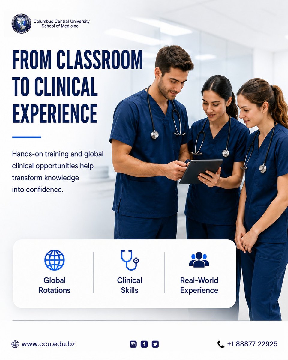 columbus_univ's tweet photo. Every doctor's journey starts long before the white coat. 🩺

🎓 Accredited MD Program
🌍 Global Clinical Rotations
📍 Belize
📩 Admissions Open 

#FutureDoctor #CCUSchoolOfMedicine #StudyMedicineAbroa https://t.co/SnIw8ms1IM