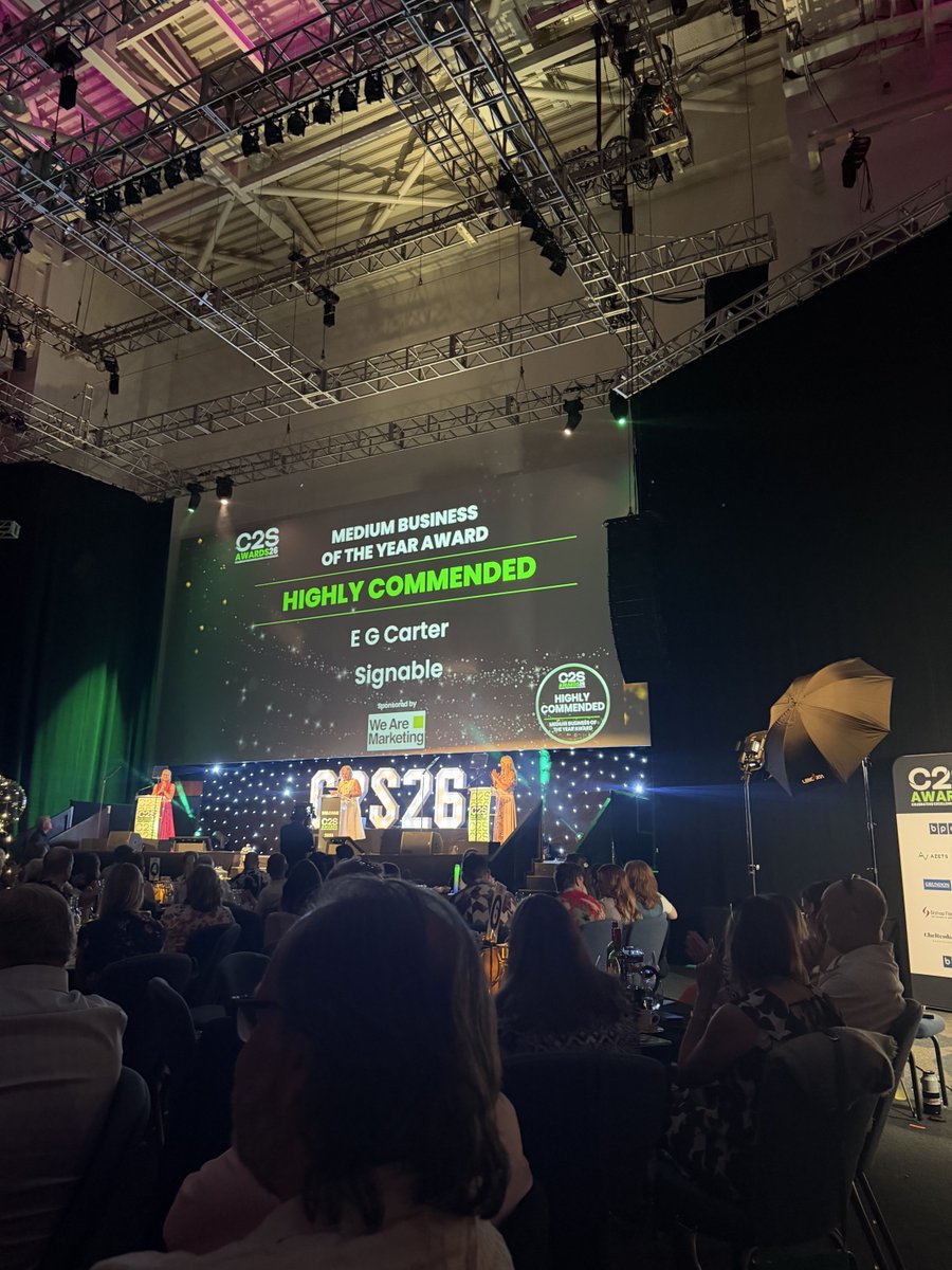 signablehq's tweet photo. A great evening at the C2S Awards, and we’re delighted to be recognised as Highly Commended in two categories:
 
Best Place to Work and Medium Business of the Year!
 
Congratulations to all the finalists and winners, and thank you to the organisers for a fantastic event. 💙 https://t.co/xpwaKRvktp
