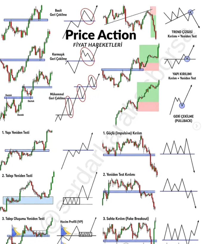 Mstfabyrt's tweet photo. Price Action, göstergelerden çok fiyatın kendisini okuyarak işlem yapma yaklaşımıdır.
Yani yatırımcılar; destek-direnç seviyeleri, mum formasyonları ve trend yapıları üzerinden piyasayı analiz eder. https://t.co/feRGsU4GDh