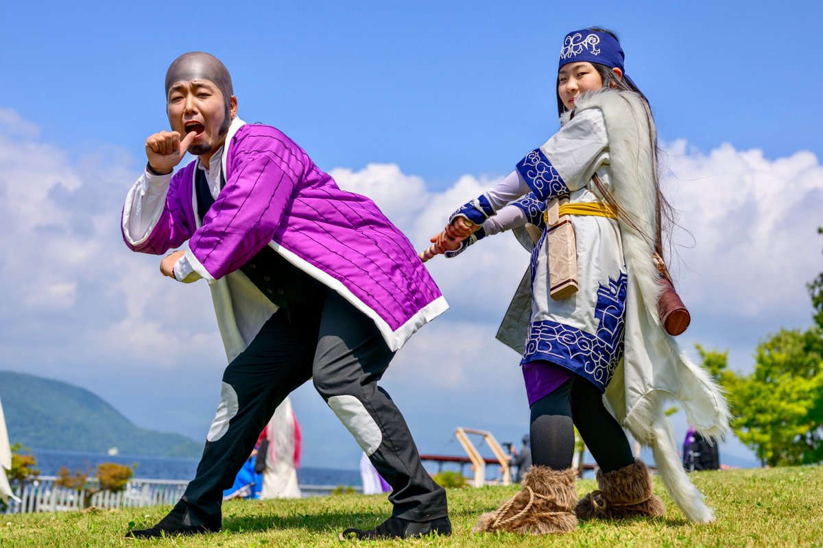 lukuluku_akaaka's tweet photo. ヒンナすぎる白石🙏✨

白石@Shimenosuke13 様
杉元@tomo_kinugosi 様
アシㇼパ@survival_hako 様
ちびアシㇼパ→あっか
📷一枚目＠yoshi_10pa 様
📷三枚目@F_Senki 様
皆様ありがとうございました✨

なんだかすごく制裁されてる…！！
#TMAF2026 https://t.co/WveP5GUl5H